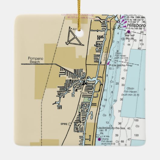 ポンパノビーチ航海のグラフ セラミックオーナメント (裏面)