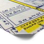 ポンパノビーチ、FLヴィンテージマップポスター ポスター (角)