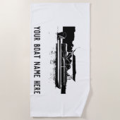 ポンパーソナライズされたトゥーンボートビーチタオル ビーチタオル (正面)