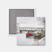 ポンビル近くのハウスボート係留 – パリ マグネット (正面/裏面)