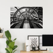 ポンピドゥセンターブラック&ホワイトファインアート写真 ポスター (ホームオフィス)