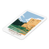 ポンピーズピラーナショナルモニュメントモンタナヴィンテージ マグネット (左側)