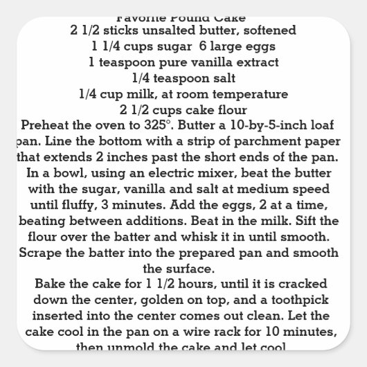 ポンフランスのお気に入りのドケーキステッカー スクエアシール (正面)