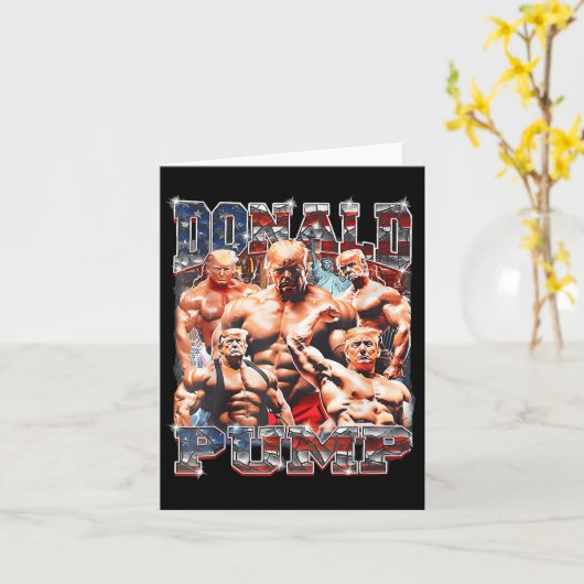 ポンプでアメリカを再び強くするトランプ2024 カード (黄色い花)