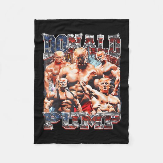 ポンプでアメリカを再び強くするトランプ2024 フリースブランケット (正面)