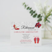 ポンプなしハロービーチサンダル退職パーティーグレー ポストカード (スタンド正面)