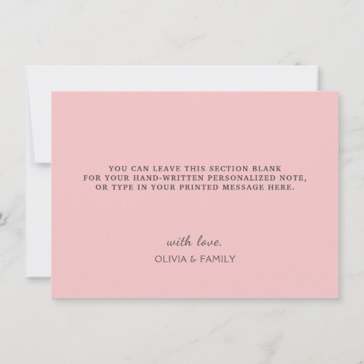 ポンプキンフラワル、ラスティックシャワー、誕生日感謝 サンキューカード (裏面)