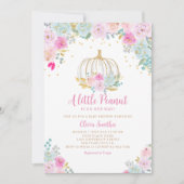 ポンプキン登場！ フラワーポンプキンガール ベビーシャワー 招待状 (正面)