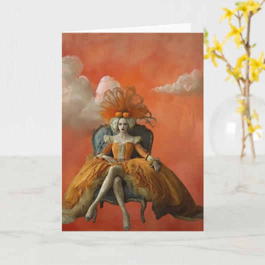 ポンプキン・クイーン | サルレアルアートのグリーティングカード カード (黄色い花)