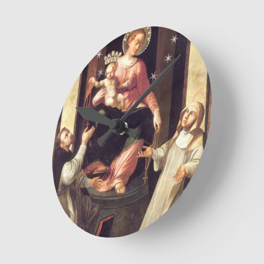 ポンペイで崇拝されたロザリオの我々の女性 ラウンド壁時計 (傾斜)