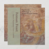 ポンペイのエレガントな赤、緑のローマの饗宴 招待状 (正面/裏面)