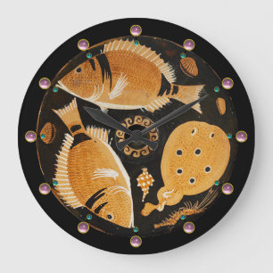 ポンペイのコレクション/魚、海-海洋生物場面 ラージ壁時計