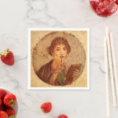 ポンペイのサッポのフレスコ スタンダードカクテルナプキン (インサイチュ)