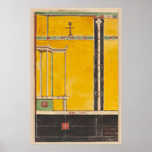 ポンペイのフレスコ画プリント 古代ローマの壁画アート ポスター (正面)