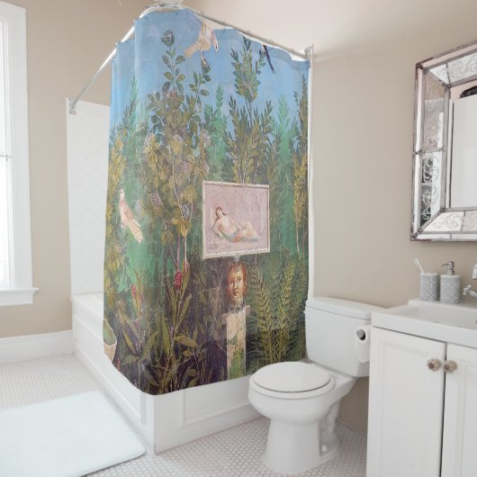 ポンペイの庭の景色のフレスコ シャワーカーテン (インサイチュ)