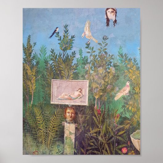 ポンペイの庭の景色のフレスコ ポスター (正面)