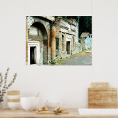 ポンペイの廃墟 – 寺院のある市場 ポスター (キッチン)