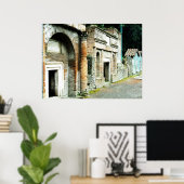 ポンペイの廃墟 – 寺院のある市場 ポスター (ホームオフィス)