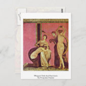 ポンペイの画家によってホイップした女の子とバッチャント ポストカード (正面/裏面)