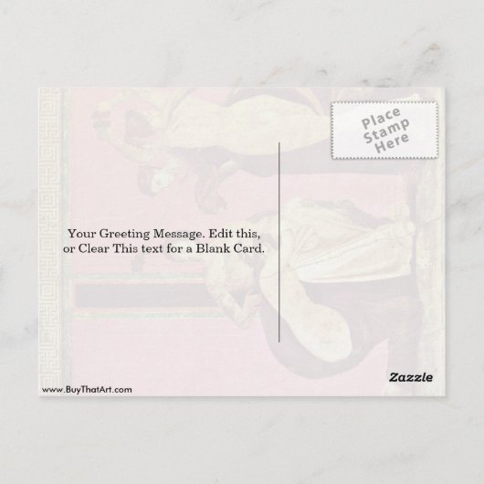 ポンペイの画家によってホイップした女の子とバッチャント ポストカード (裏面)