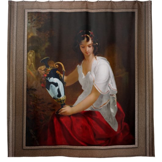 ポンペイの盲目の少女ナイディア シャワーカーテン (正面)