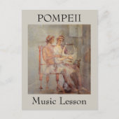 ポンペイの音楽のレッスンのフレスコ画 ポストカード (正面)