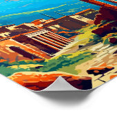 ポンペイイタリアヴィンテージ旅行イラストレーション ポスター (角)