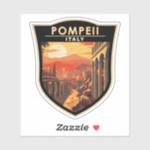 ポンペイカンパニアイタリアトラベルアートヴィンテージ シール (シート)
