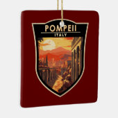 ポンペイカンパニアイタリアトラベルアートヴィンテージ セラミックオーナメント (右)