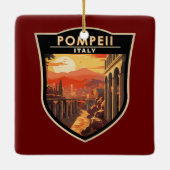 ポンペイカンパニアイタリアトラベルアートヴィンテージ セラミックオーナメント (裏面)