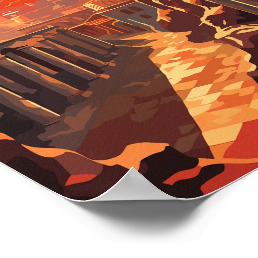 ポンペイカンパニアイタリアトラベルアートヴィンテージ ポスター (角)