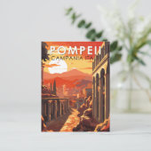 ポンペイカンパニアイタリアトラベルアートヴィンテージ ポストカード (スタンド正面)