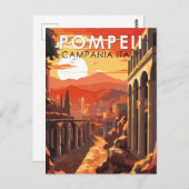 ポンペイカンパニアイタリアトラベルアートヴィンテージ ポストカード (正面/裏面)