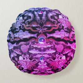 ポンペイコレクション/シーライフ航海のピンクブルー ラウンドクッション
