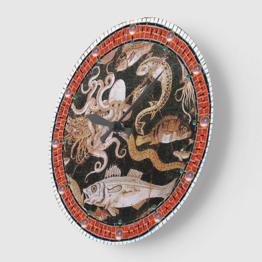 ポンペイコレクション/海 – 海の生活シーン ラージ壁時計 (傾斜)