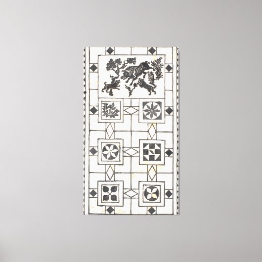 ポンペイ様式の床に着想を得た研究 キャンバスプリント (正面)