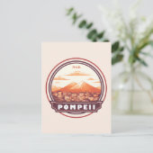 ポンペイ遺跡イタリア旅行アートバッジ ポストカード (スタンド正面)