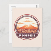 ポンペイ遺跡イタリア旅行アートバッジ ポストカード (正面/裏面)