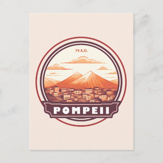 ポンペイ遺跡イタリア旅行アートバッジ ポストカード (正面)