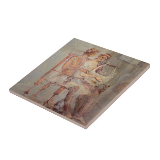 ポンペイ音楽レッスンのフレスコ タイル (側面)