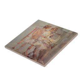 ポンペイ音楽レッスンのフレスコ タイル