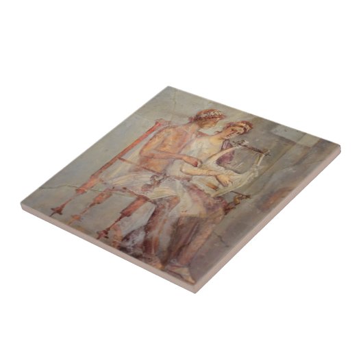 ポンペイ音楽レッスンのフレスコ タイル (側面)