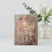 ポンペイ音楽レッスンのフレスコ ポストカード (スタンド正面)