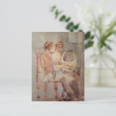 ポンペイ音楽レッスンのフレスコ ポストカード (スタンド正面)