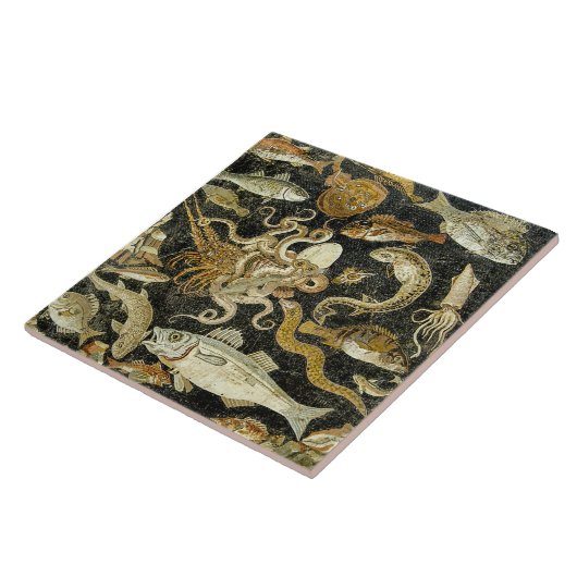 ポンペイ・ローマ海洋生物セラミックタイル タイル (側面)