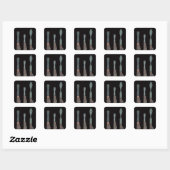 ポンペイ,ローマ, c.100 BC-79 ADからの3つのナイフ スクエアシール (シート)