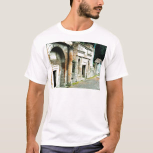 ポンペイ-寺院が付いている市場の台なし Tシャツ