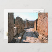 ポンペイ、石畳の通り、狭い歩道 ポストカード (正面/裏面)