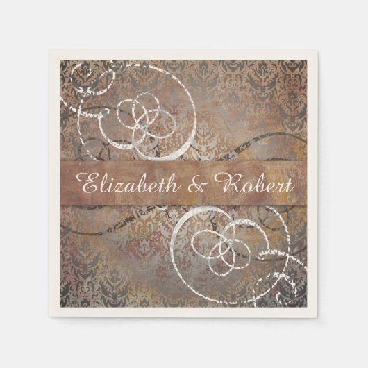 ポンペダムスクーエレガントトスカーナアンティーク結婚ズ スタンダードカクテルナプキン (正面)
