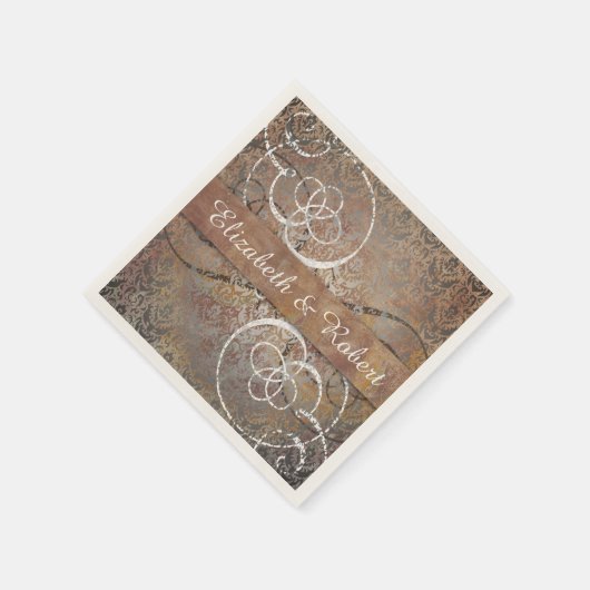 ポンペダムスクーエレガントトスカーナアンティーク結婚ズ スタンダードカクテルナプキン (角)